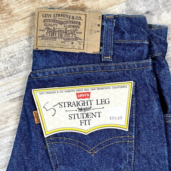 NWT VTG 70s Levi's Orange Tab Deadstock 718 0216 Student Straight Leg 26 x 32 - Picture 9 of 16